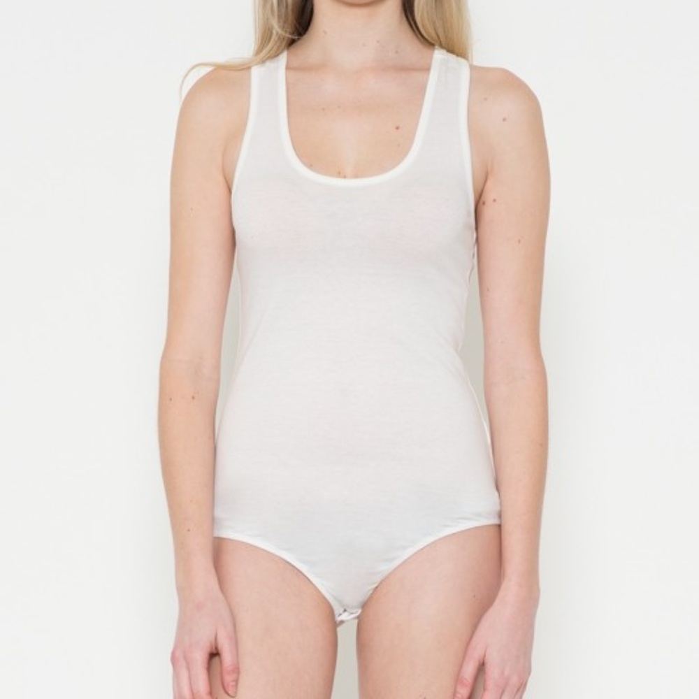 White Snap Closure Bodysuit SZ S-L